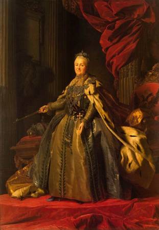 Catherine II the Great Empress of Russia ca. 1777 	by Alexander Roslin 1718-1793 	State Hermitage Museum St. Petersburg RU
